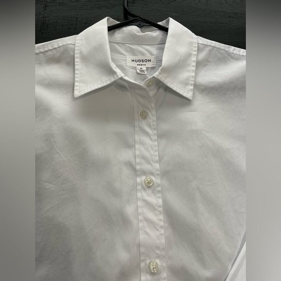 Mens Hudson North Shirt 2X White Classic‎ Button Front Cotton Long Sleeve - Picture 9 of 10
